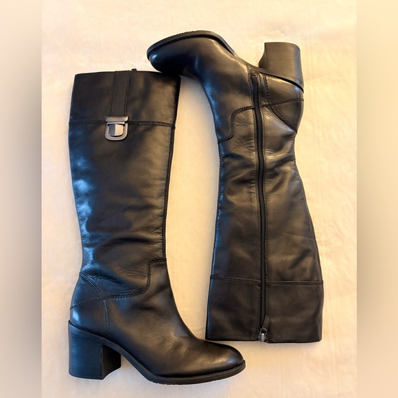 🖤Franco Sarto Black Leather Tall Boots size 9M - Picture 2 of 9